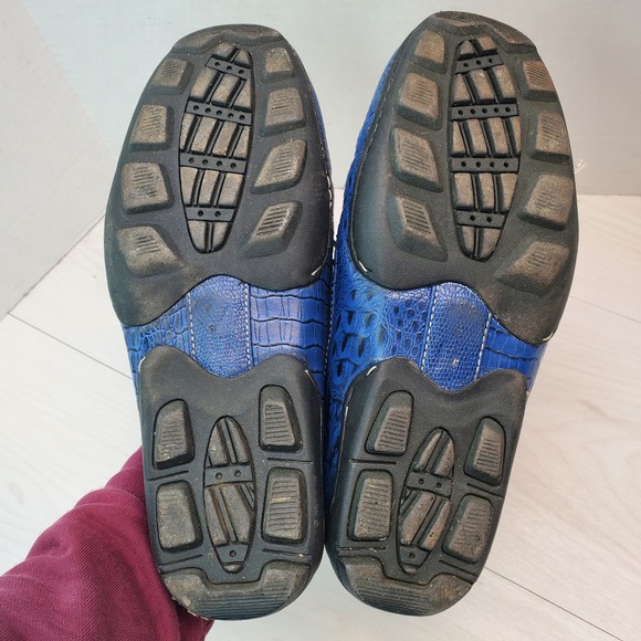 Saminto Laurenzini‎ Mens Blue Crocodile Embossed Leather Size 9.5 Italy main image 4